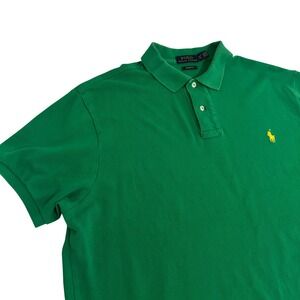Polo Ralph Lauren Polo Shirt Mens XL Kelly Green Yellow Pony Logo Preppy School